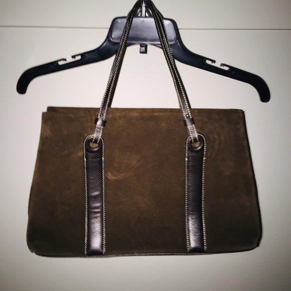 🤎 Ann Taylor Chocolate suede shoulder tote - Picture 2 of 11